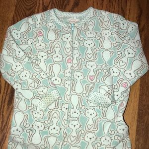 Teal fleece footie pajamas